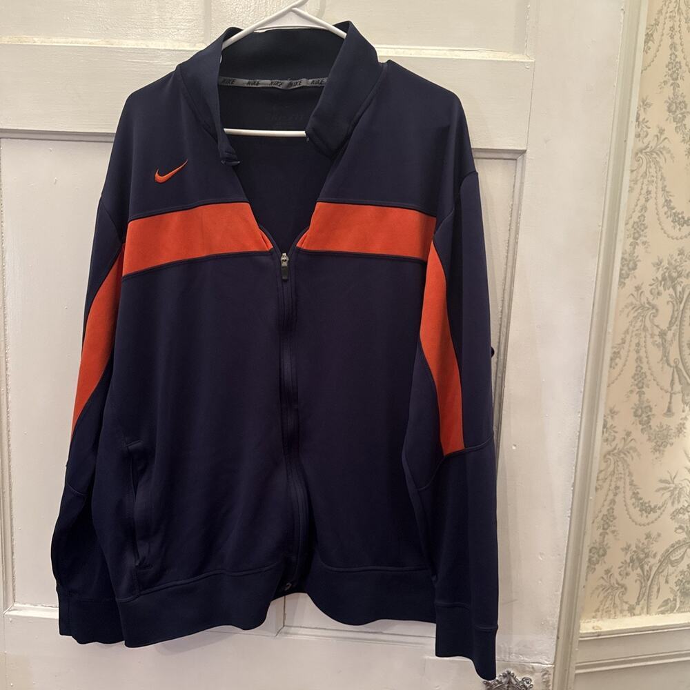 Nike Dry Fit Full Zip Jacket Blue Orange Mens Large Black Blue Orange